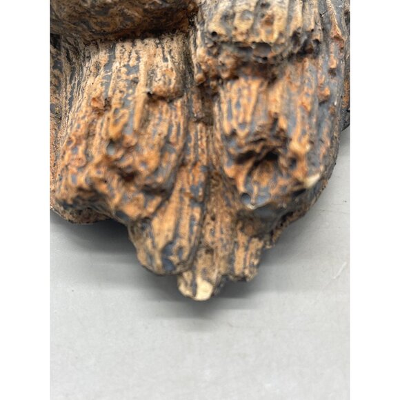 wall hanging or table art work figurine ceramic Fox laying log black fox READ - Picture 6 of 7